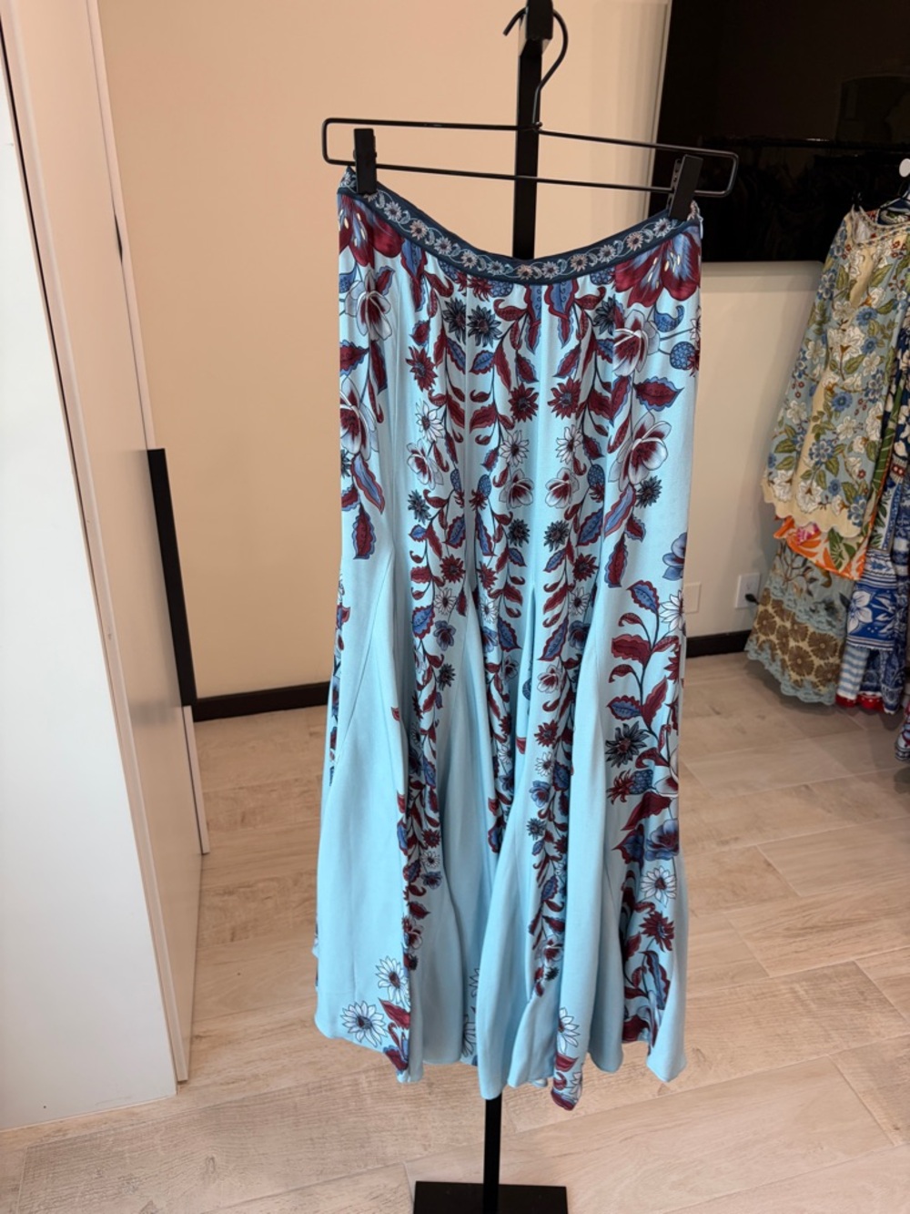 Farm Rio: Soft Blue Marcelle Pleated Maxi
Skirt - Picture 6 of 15
